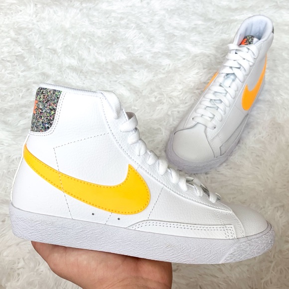 Nike Shoes - 🤍💛🐰 New Nike Blazer Mid White Yellow Sneakers